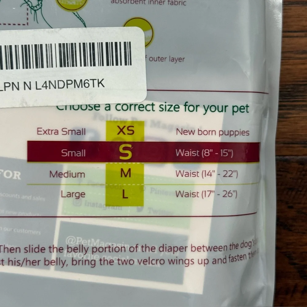 ✨Host Pick✨ Pet Magasin Diaper for Puppies, Dogs Pack of 3 Washable Diapers SM